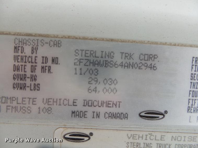 image for item DA2663 2004 Sterling LT8500 ready mix truck