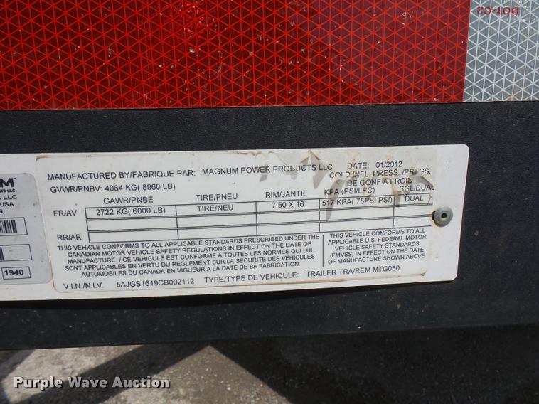 image for item DA4936 2012 Magnum MTG050/0010 generator