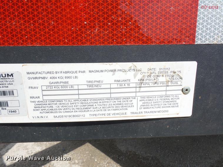 image for item DA4936 2012 Magnum MTG050/0010 generator