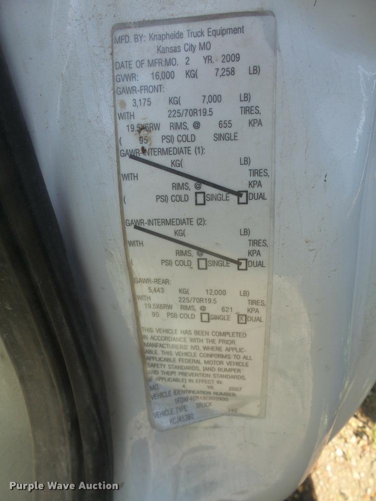 image for item DA6260 2008 Ford F450 Super Duty truck cab and chassis