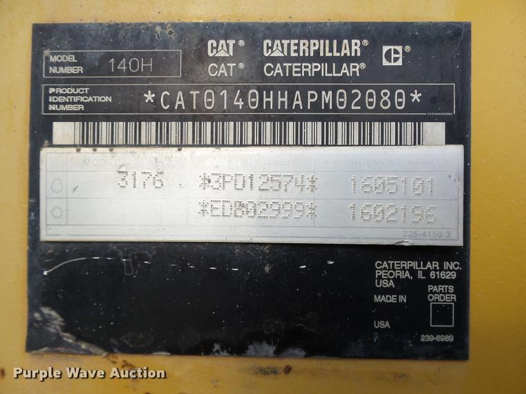 image for item DB0161 2005 Caterpillar 140H motor grader