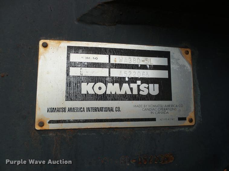 image for item DB0226 2004 Komatsu WA380-5L wheel loader