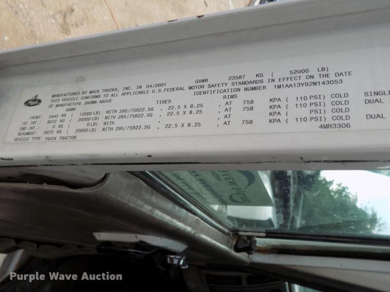 image for item DB2277 2002 Mack CH613 dump truck