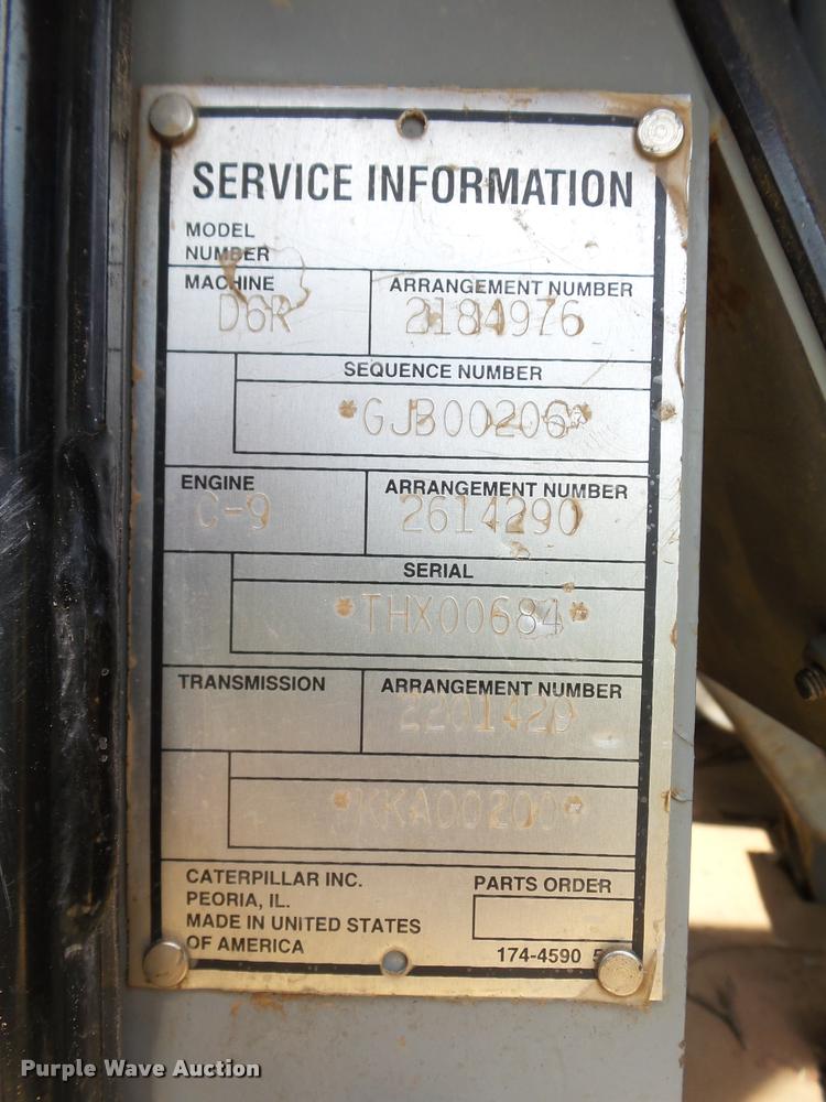 image for item DB4723 2006 Caterpillar D6R XL Series III dozer