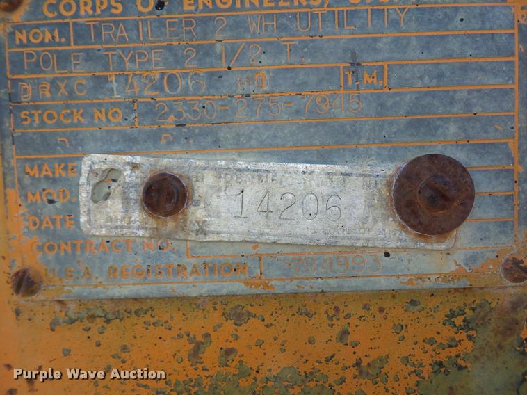 image for item DD9353 1982 Shop built reel trailer