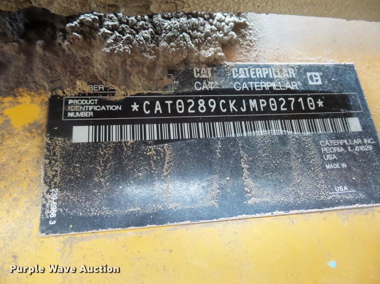 image for item DD9374 2012 Caterpillar 289C skid steer