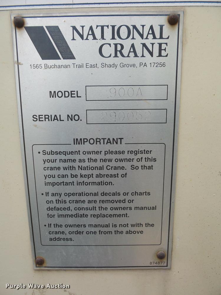 image for item DD9376 National Crane 900A truck mounted crane