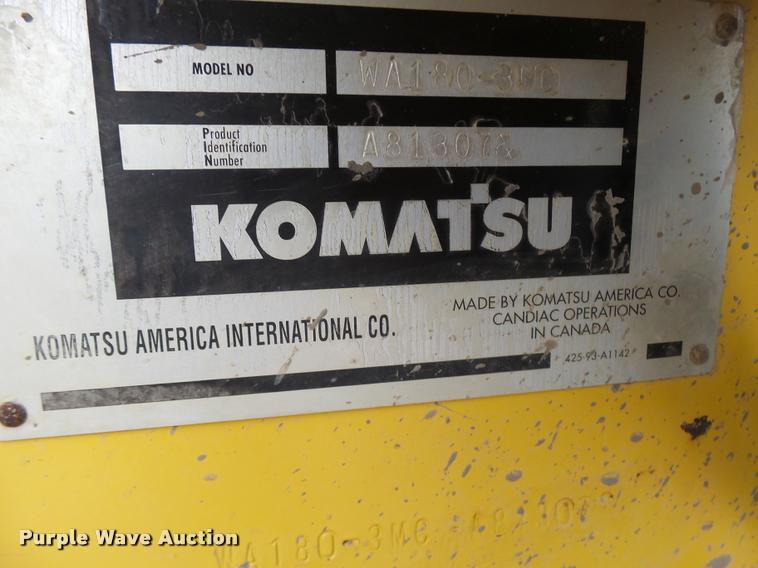 image for item K1897 2003 Komatsu WA180-3MC wheel loader
