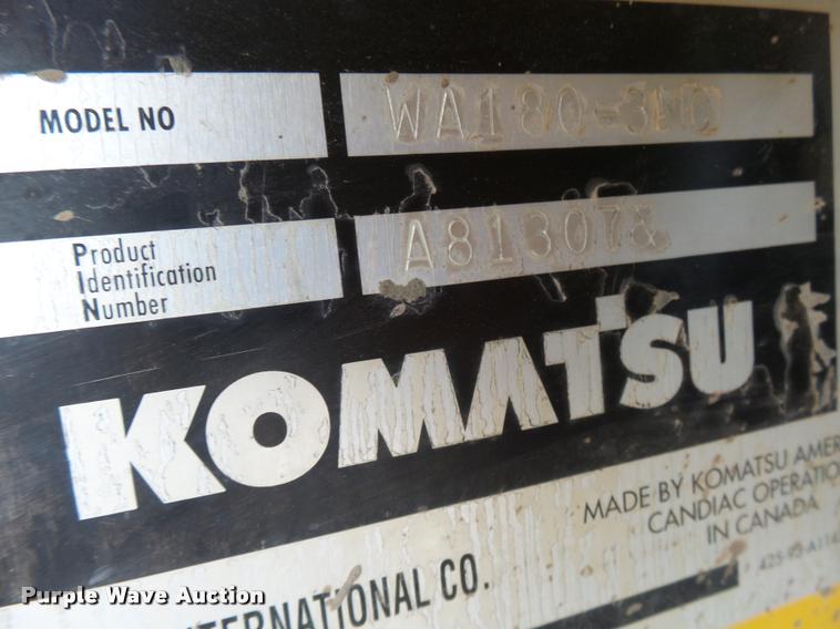 image for item K1897 2003 Komatsu WA180-3MC wheel loader