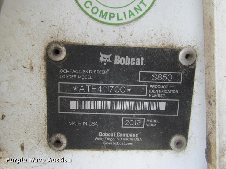 image for item K4759 2012 Bobcat S850 skid steer
