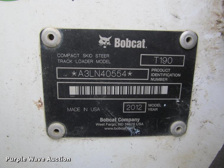 image for item K4763 2012 Bobcat T190 skid steer