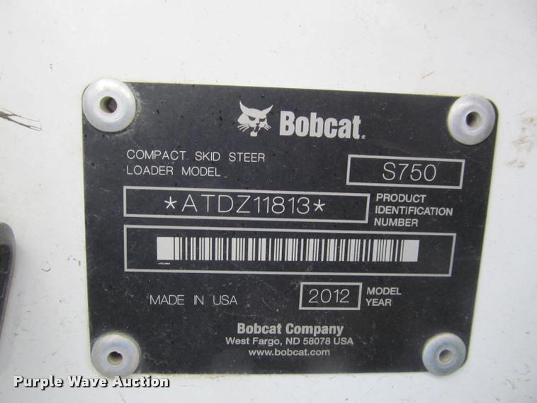 image for item K4768 2012 Bobcat S750 skid steer