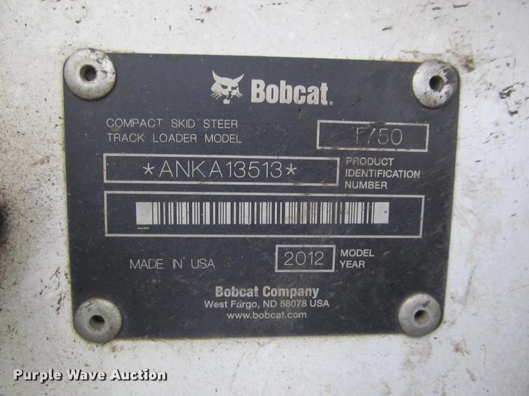 image for item K4769 2012 Bobcat T750 skid steer