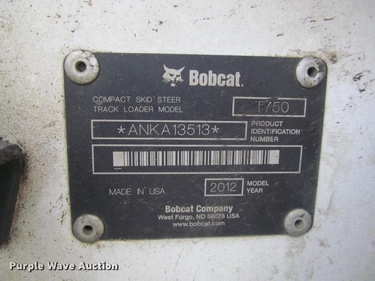 image for item K4769 2012 Bobcat T750 skid steer