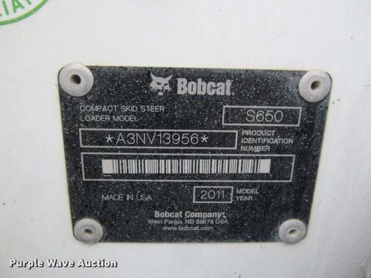 image for item K4771 2011 Bobcat S650 skid steer