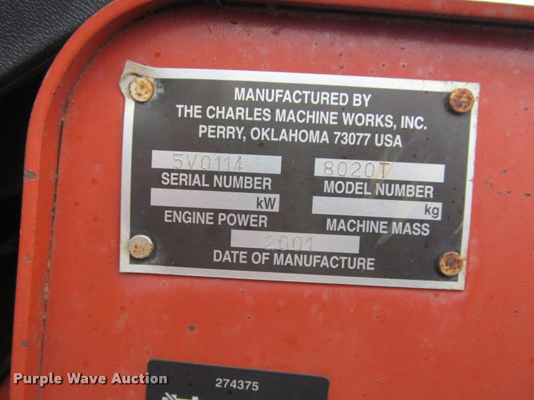 image for item K4783 2001 Ditch Witch 8020T trencher