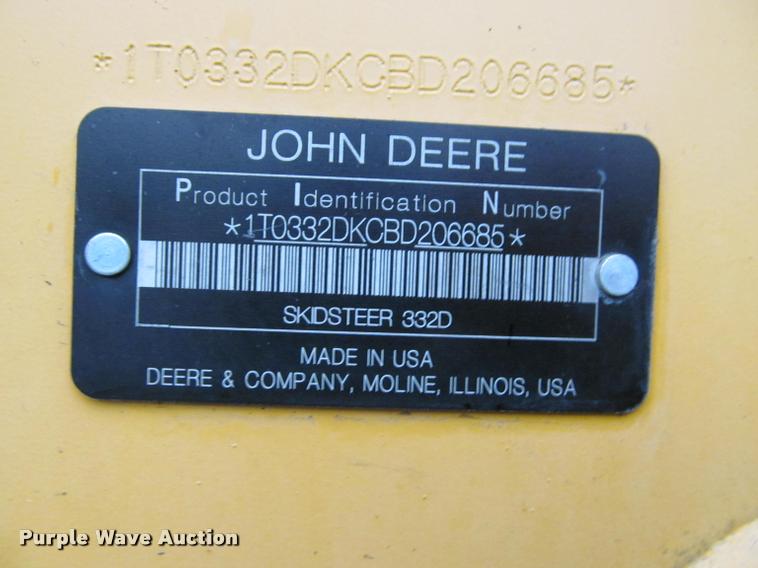 image for item K4795 2011 John Deere 332D skid steer