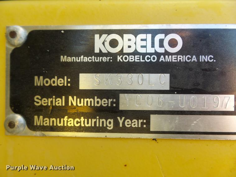 image for item K7653 2000 Kobelco SK330LC excavator