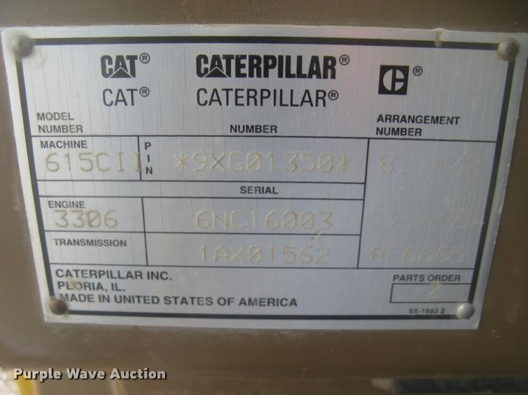 image for item L2358 2000 Caterpillar 615C Series II elevating scaper