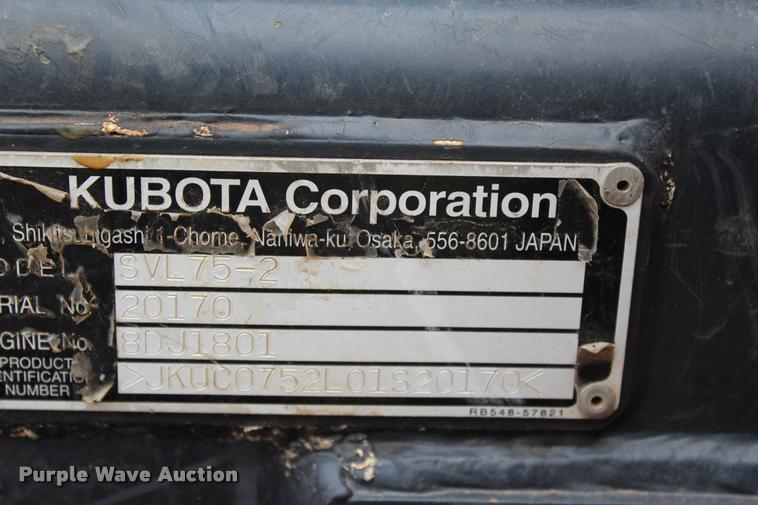 image for item L3118 2014 Kubota SVL75-2 skid steer