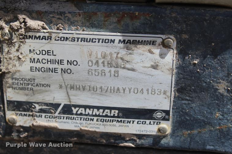 image for item L4990 2011 Yanmar VIO17 compact excavator