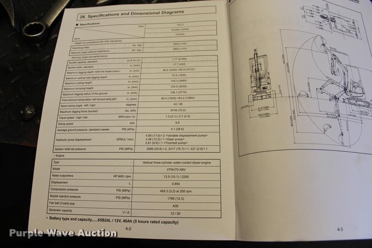 image for item L4990 2011 Yanmar VIO17 compact excavator