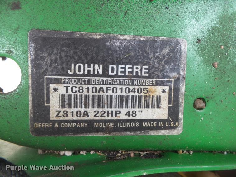image for item AU9567 John Deere 7 IRON PRO 48 Z Trak Z810A ZTR lawn mower