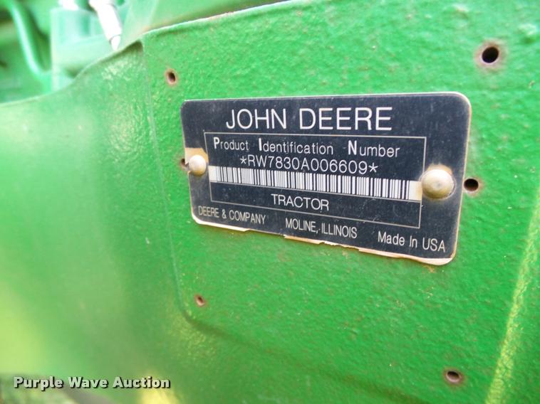 image for item DB4004 2007 John Deere 7830 MFWD tractor
