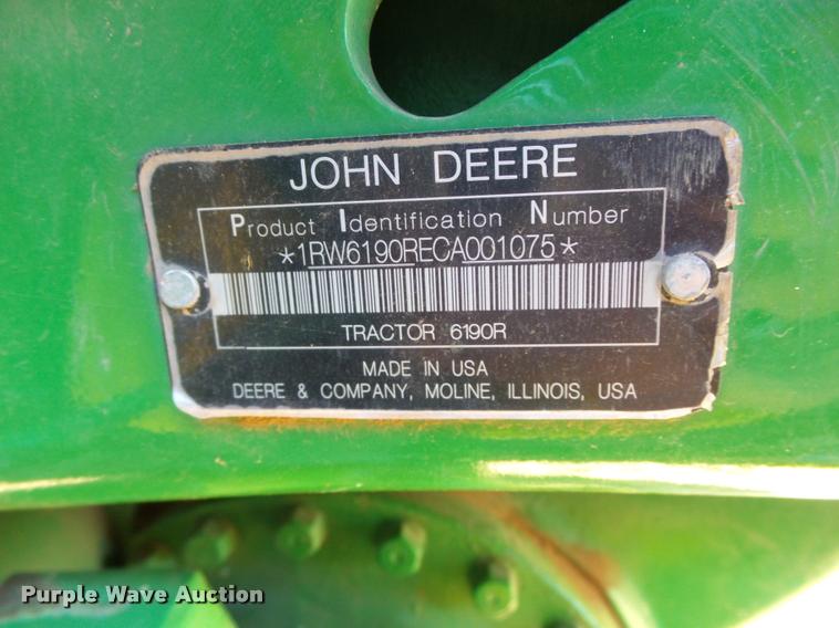 image for item DB4026 2012 John Deere 6190R MFWD tractor