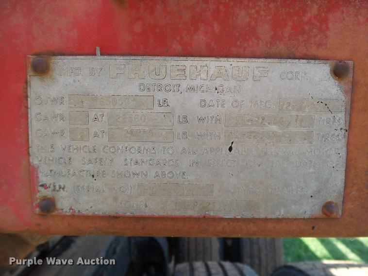 image for item DB4031 1974 Fruehauf/Hobbs FBEP42 flatbed trailer