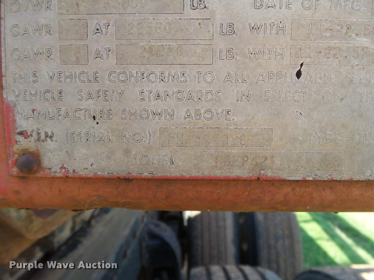 image for item DB4031 1974 Fruehauf/Hobbs FBEP42 flatbed trailer