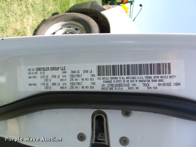 image for item DB4032 2011 Dodge Ram 1500 Quad Cab pickup truck