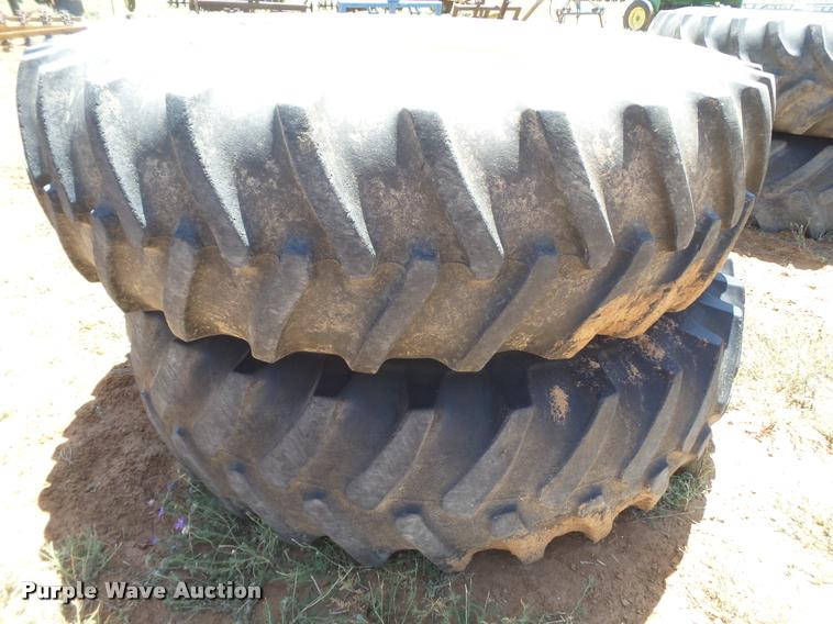 image for item DL9222 (2) John Deere 20.8R42 dual tires and hubs