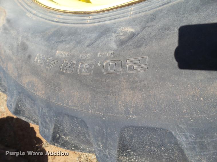 image for item DL9222 (2) John Deere 20.8R42 dual tires and hubs