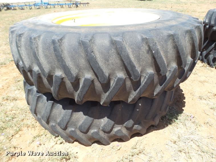 image for item DL9222 (2) John Deere 20.8R42 dual tires and hubs