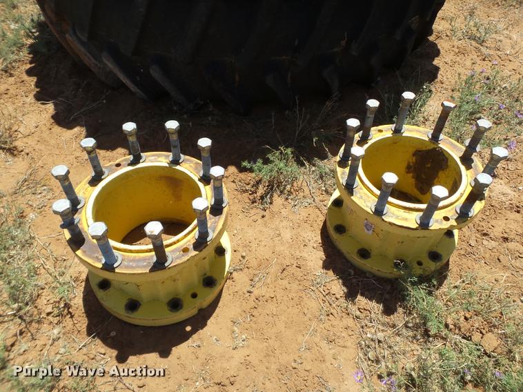 image for item DL9223 (2) John Deere 480/80R50 dual tires and hubs