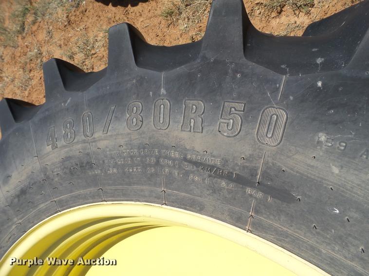image for item DL9223 (2) John Deere 480/80R50 dual tires and hubs