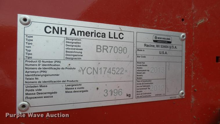 image for item DQ9197 2013 New Holland BR7090 round baler