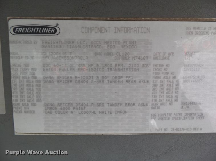 image for item L5536 2005 Freightliner Columbia semi truck