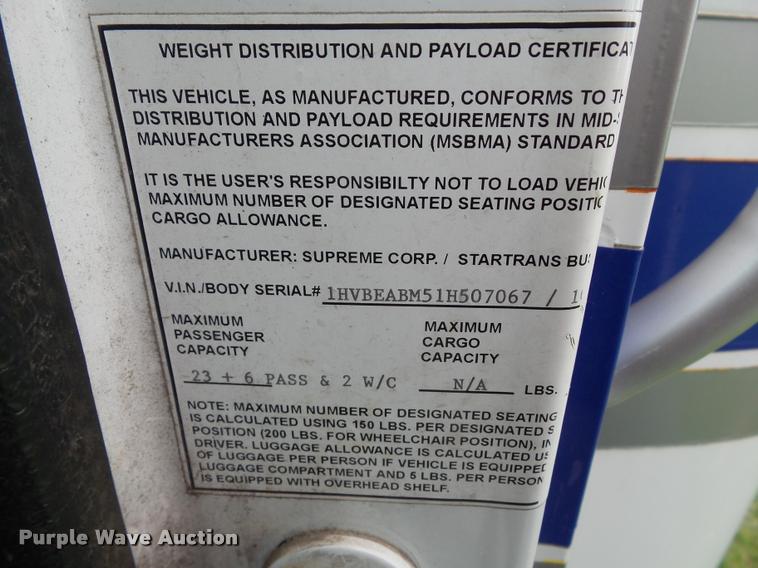 image for item CB9998 2001 International 3400 shuttle bus