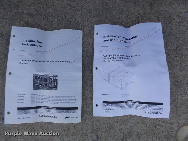 image for item CC9555 2014 Trane roof top air conditioner