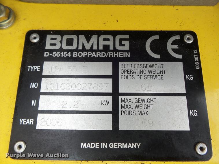 image for item CC9564 2006 Bomag BW55E roller / compactor