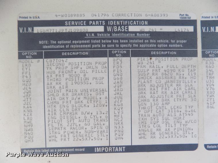 image for item DA0699 1997 Chevrolet school bus