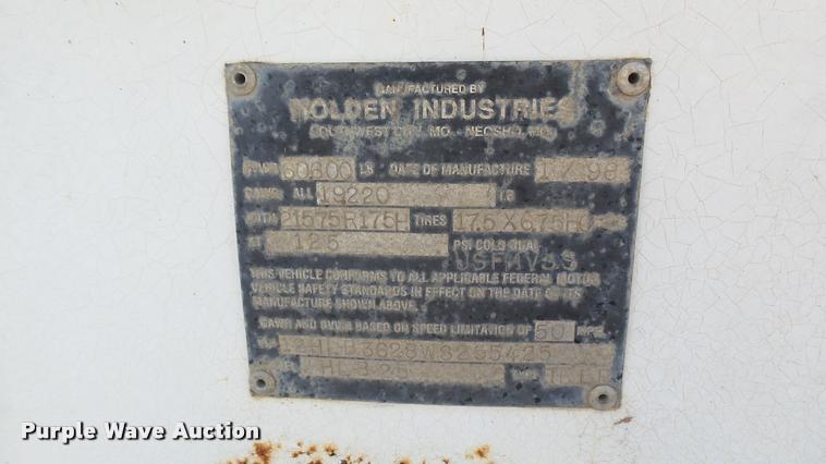 image for item DA7794 1998 Holden equipment trailer