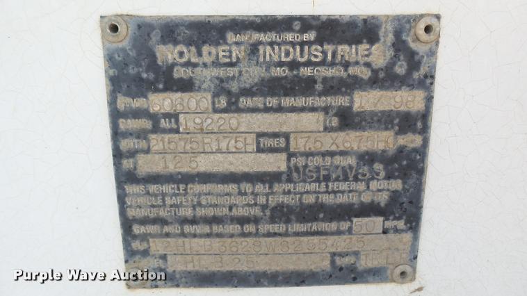 image for item DA7794 1998 Holden equipment trailer