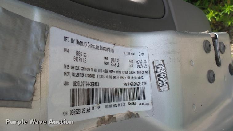 image for item DA7814 2004 Dodge Stratus