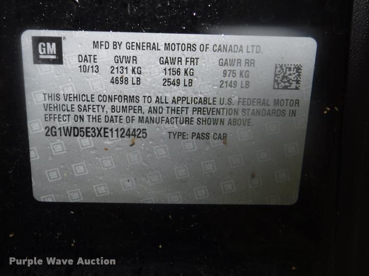 image for item DA8178 2014 Chevrolet Impala Police Cruiser