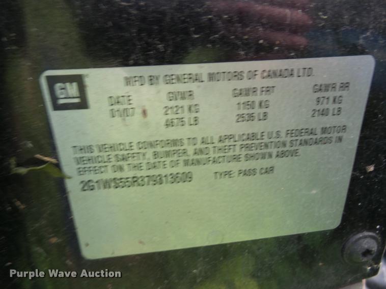 image for item DA8181 2007 Chevrolet Impala Police