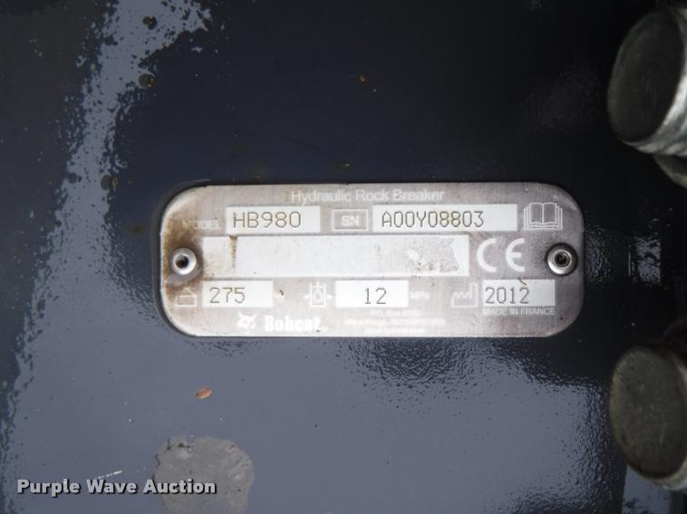 image for item DA8198 2012 Bobcat HB980 skid steer breaker