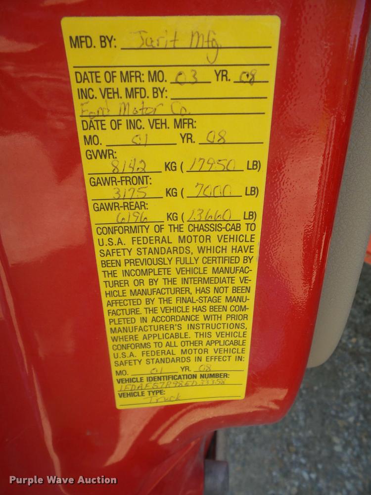 image for item DA8239 2008 Ford F550 truck cab and chassis